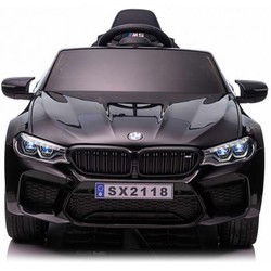 BMW M5, Lederen zetel, Rubberen banden, Kinder Accu Auto zwart