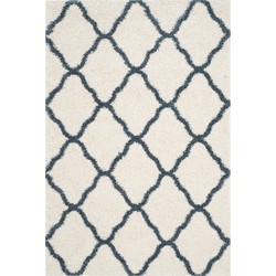 Safavieh Shaggy Indoor Woven Area Rug, Hudson Shag Collection, SGH283, in Ivory & Slate Blue, 183 X 274 cm