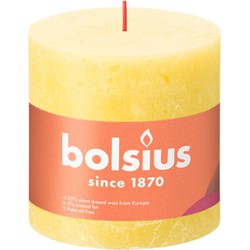 Rustiek stompkaars shine 100/100 sunny yellow - Bolsius