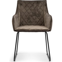 Riviera Maison Frisco Drive Dining Armchair, velvet III, anthracite