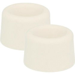 AMIG Deurstopper/deurbuffer - 4x - D30mm - inclusief schroeven - rubber - wit - Deurstoppers