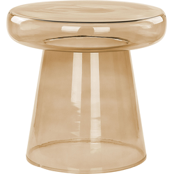 Beliani CALDERA - Bijzettafel-Bruin-Glas