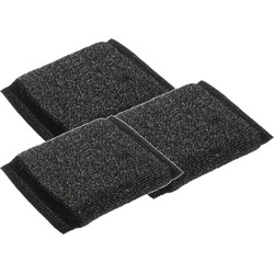 Set van 6x stuks sponsjes - donkergrijs 10 x 9 cm van RVS - Pannen - Sponzen