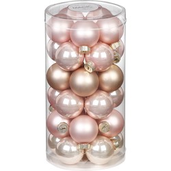 Inge Christmas Kerstballen - 30x st - parel roze - D4 cm - glas - Kerstbal