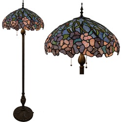 LumiLamp Tiffany Vloerlamp Ø 51x165 cm Meerkleurig Glas Staande Lamp