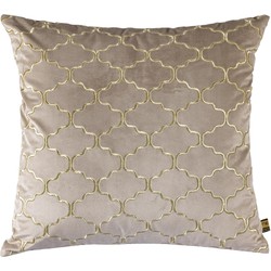 PTMD Lizze Sierkussen - 60x3x60 cm - Fluweel - Beige