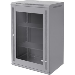 Netwerkkast 18 U 19 inch grijs 600 x 900 x 450 mm volledig gemonteerd Draagvermogen 60 kg