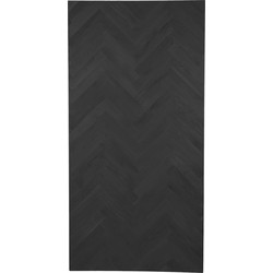 Rechthoekig tafelblad Fishbone - 220x100x4 - Zwart - Eiken