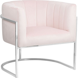 Beliani LARVIK - Fauteuil-Roze-Fluweel