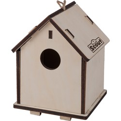 Pakket van 3x stuks 2-in-1 Vogelvoederhuisje/nestkastje van hout 14 x 19 cm - Vogelhuisjes