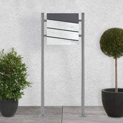 Brievenbus 37x36,5x11 cm antraciet/wit marmerlook staal ML-Design