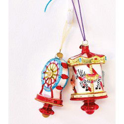 Ornament glas l6.8b4.4h12.9 cm multi kerst