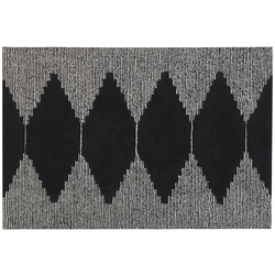 BATHINDA - Laagpolig vloerkleed - Zwart - 160 x 230 cm - Katoen