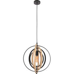 Anne Lighting - hanglamp - Muoversi - naturel - hout - Ø 45cm - E27 - 3491BE
