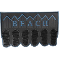 Clayre & Eef Deurmat  75x45 cm Grijs Kunststof Rechthoek Voeten Beach Mat