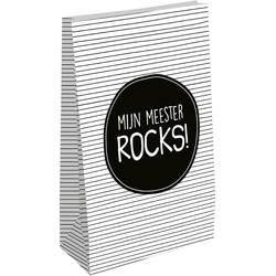 Cadeauzak 'Mijn meester rocks' L