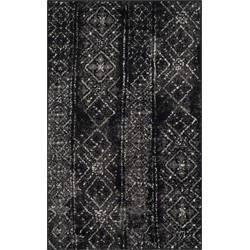 Safavieh Contemporary Bohemian Indoor Woven Area Rug, Adirondack Collection, ADR111, in Black & Silver, 91 X 152 cm