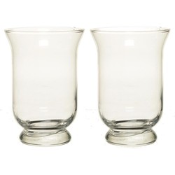 Set van 2x stuks steelbloemen kelkvorm vaas glas 19,5 cm - Vazen