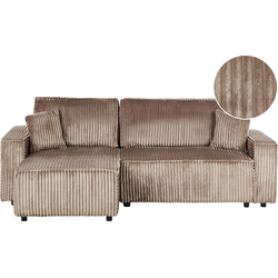 Beliani ABACKA - Slaapbank-Bruin-Corduroy