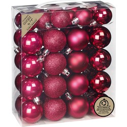 Inge Christmas kerstballen - 44x st- bessen roze - kunststof - mix - Kerstbal