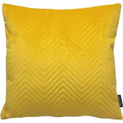 Sierkussen Yellow Velvet Chevron | 45 x 45 cm | Velvet/Polyester