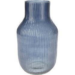 Excellent Houseware glazen vaas / bloemen vazen - blauw - 12 x 23 cm - Vazen
