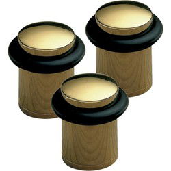 AMIG Deurstopper/deurbuffer - 3x - D32mm - inclusief schroeven - goudA  - Deurstoppers