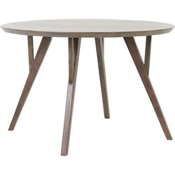 Light&living Eettafel Ø140x76 cm QUENZA acacia hout donker bruin