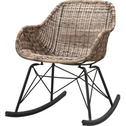 WOOOD Minka Schommelstoel - Rattan - Naturel - 76x56x76