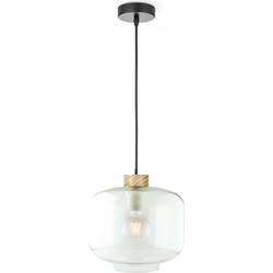 Art Deco Hanglamp Retro - Helder - 25/25/128cm - hanglamp gemaakt van Glas - geschikt voor E27 LED lichtbron - Pendellamp geschikt voor woonkamer, slaapkamer en keuken