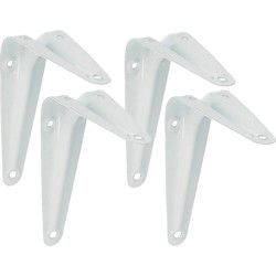 AMIG Plankdrager/planksteun van metaal - 4x - gelakt wit - 100 x 125 mm - Plankdragers