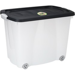Opslagbak/opbergdoos/organizer - met deksel - kunststof - 60 liter - Opbergbox