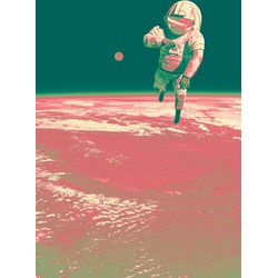 Komar fotobehang Spacewalk roze en groen - 200 x 280 cm - 610836