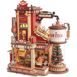 Robotime Dream Gift Factory Miniatuurhuis Kerst MusicBox Modelbouw