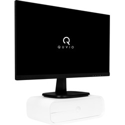 QUVIO Computer scherm standaard met 2 lades - Wit