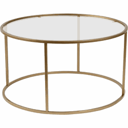 Ronde salontafel met glazen blad D80 cm  AURUM
