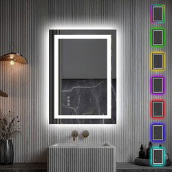 Lumoire Badkamerspiegel met RGB Verlichting - Matrix - 50CM Rechthoekig - Anti Condens Verwarming