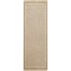  Buitenkleed - Balkon, Terras, Keuken - Jute-Look Tapijt PENNY - Beige/Zwart - 80x220 cm 