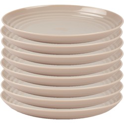 PlasticForte Dinerbord - 8x - rond - D25 cm - beige - kunststof - Dinerborden