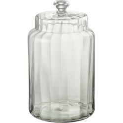 J-line - Voorraadpot Elia Glas Transparant Large - 18x18x32.5cm