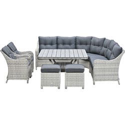 Milwaukee lounge-dining hoekset XL - cloudy grey - reflex black