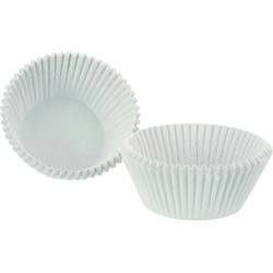 Muffin en cupcakes maken vormpjes - papier - wit - set 100x stuks - 5 cm - Muffinvormen / cupcakevormen