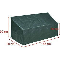 CM Buitenbank beschermhoes - groen - polyester - 159 x 76 x 89 cm - Loungesethoes