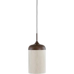Light & Living - hanglamp - Dania - beige bruin - katoen metaal - Ø 16cm - E27 - 2985452