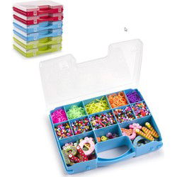 PlasticForte Opbergkoffertje - 2x - 13-vaks - 27,5 x 20,5 cm - Opbergbox