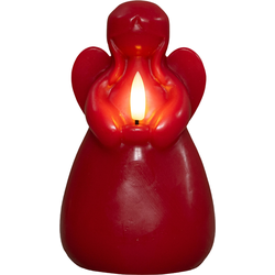 Kaars engel wax led 3d vlam op batterij met timer d8.5h14.5 cm rood