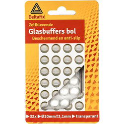 Glasbuf. bol 10x3,1mm transp 32st