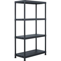 Stevig Opbergrek 100 kg 60x30x138 cm kunststof zwart