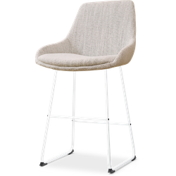 Nino-Isa barkruk beige gemêleerd - wit onderstel - 65 cm