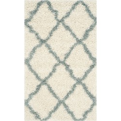 Safavieh Shaggy Indoor Woven Area Rug, Dallas Shag Collection, SGD257, in Ivory & Light Blue, 122 X 183 cm